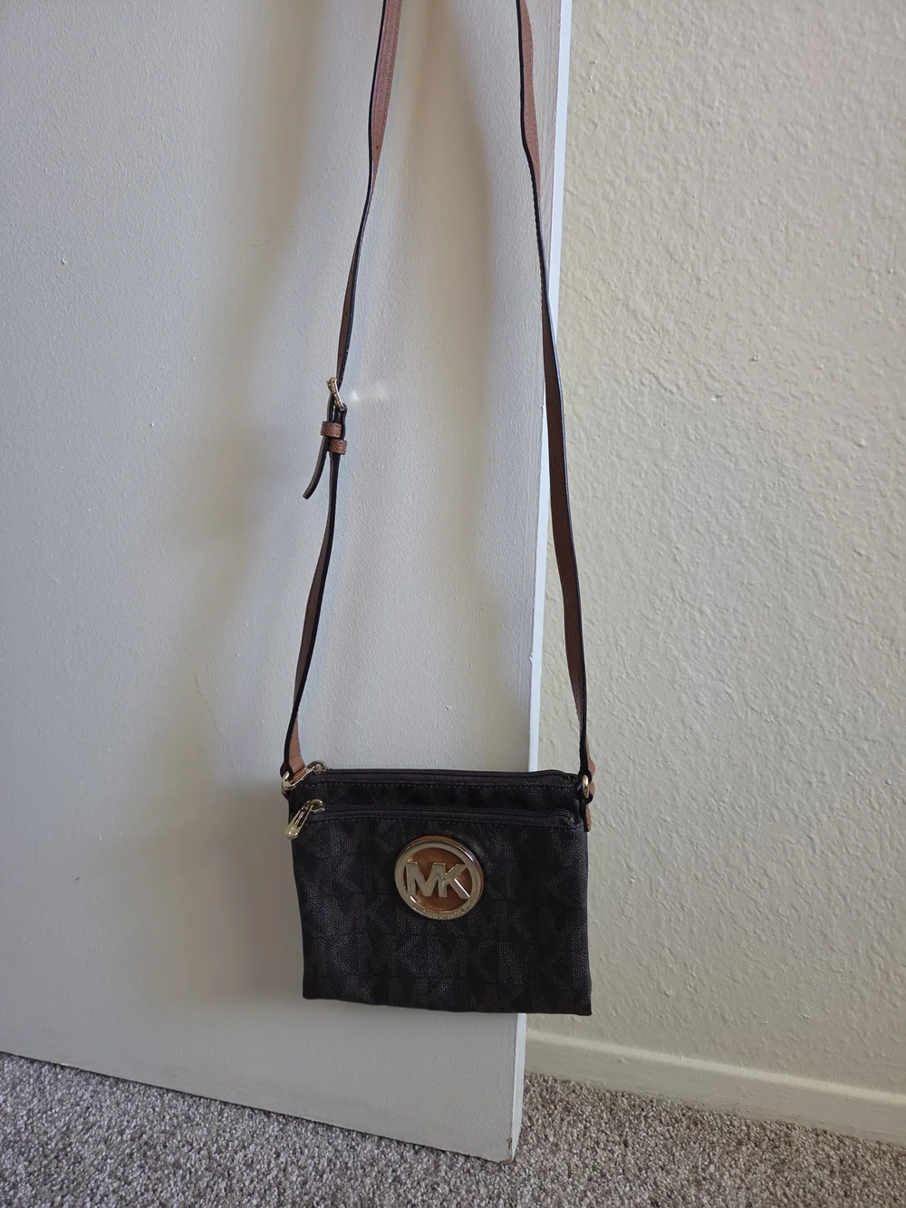 Michael Kors Brown Logo Crossbody Bag